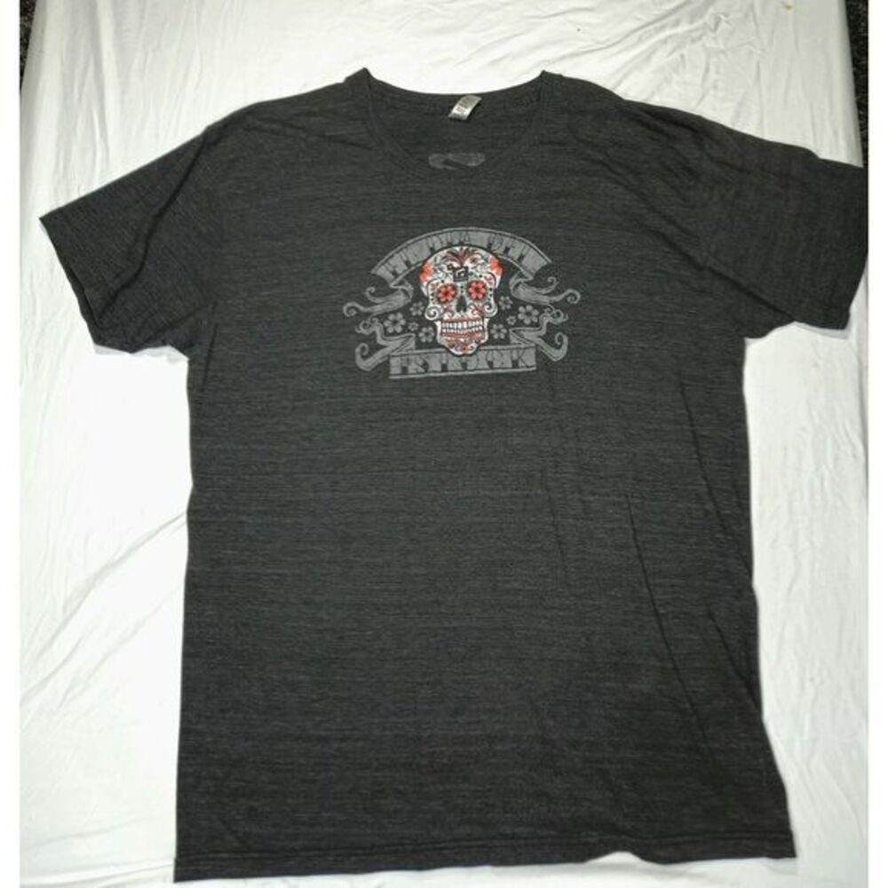 iStockphoto Skull‎ Graphic T-Shirt Dark Gray Cotton Casual Tee Men's 2XL
